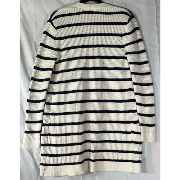 Old Navy Navy Blue & White Striped Close Knit Open Cardigan Reg Size S - Picture 3 of 6